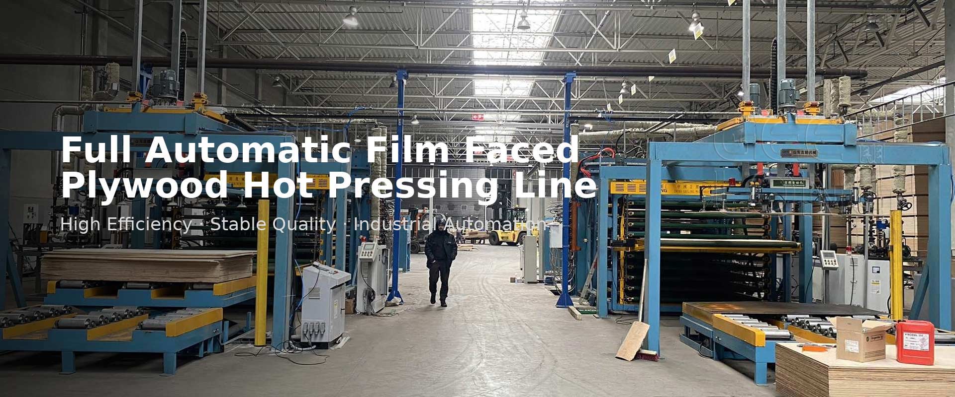 full automatic film faced plywood hot press line
