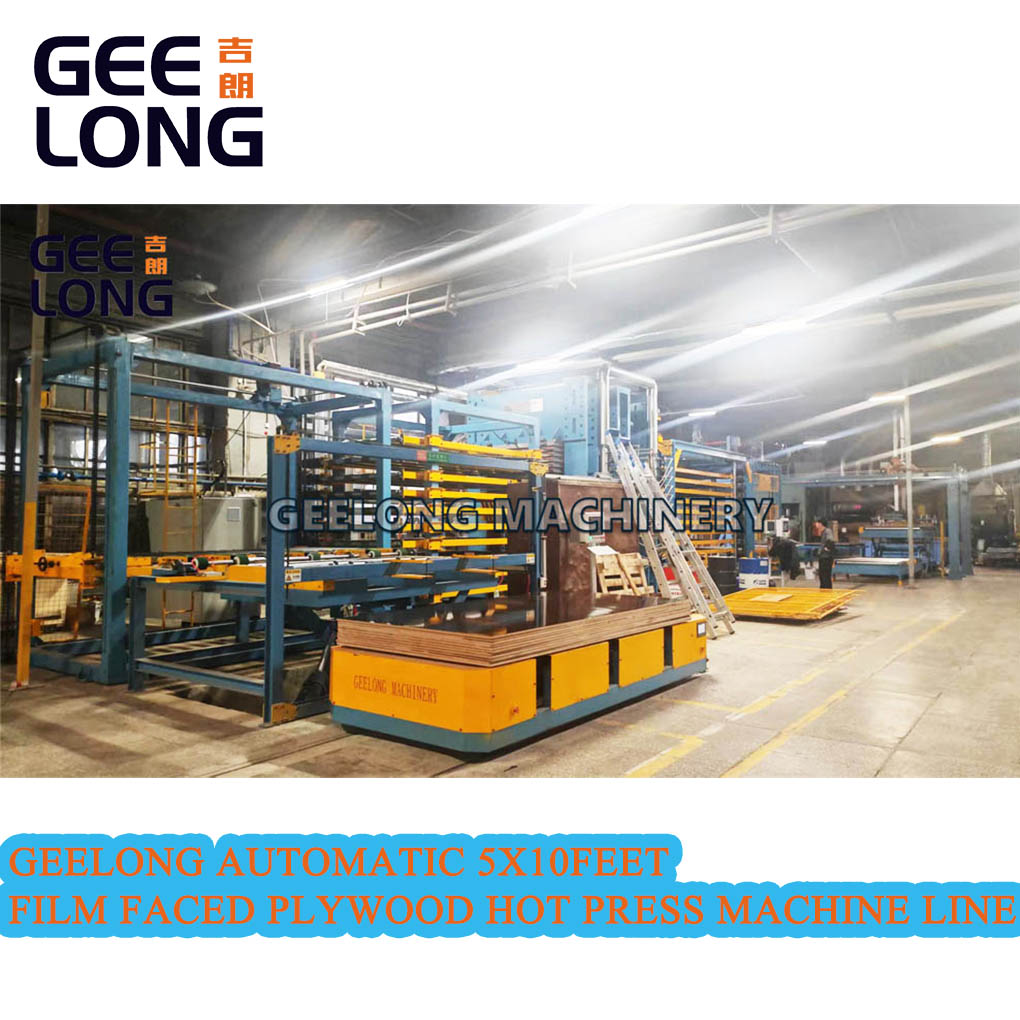 Geelong automático 5x10feet película frente a la línea de la máquina de prensa caliente de contrachapado