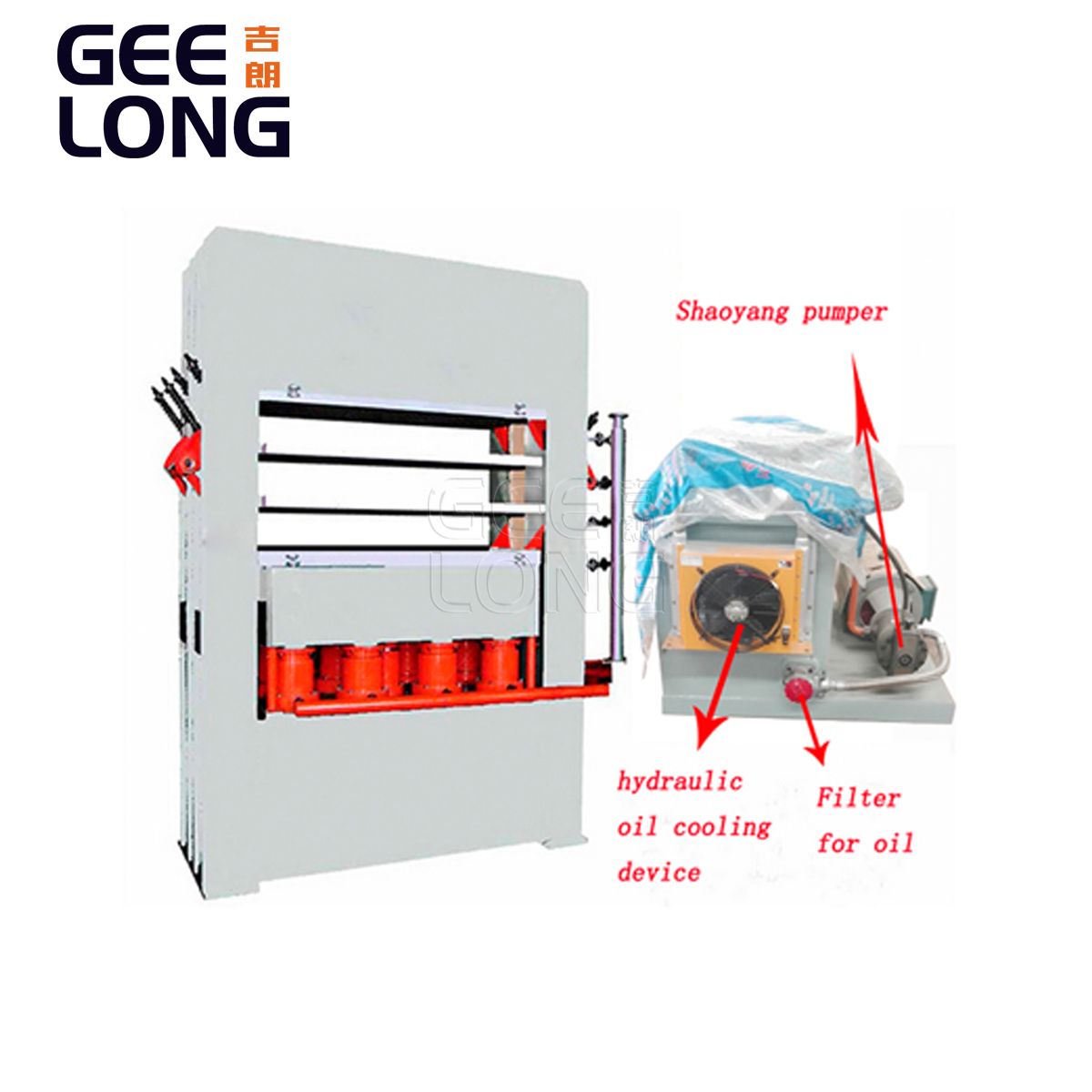 Máquina de prensado en caliente para revestimiento de puertas de MDF