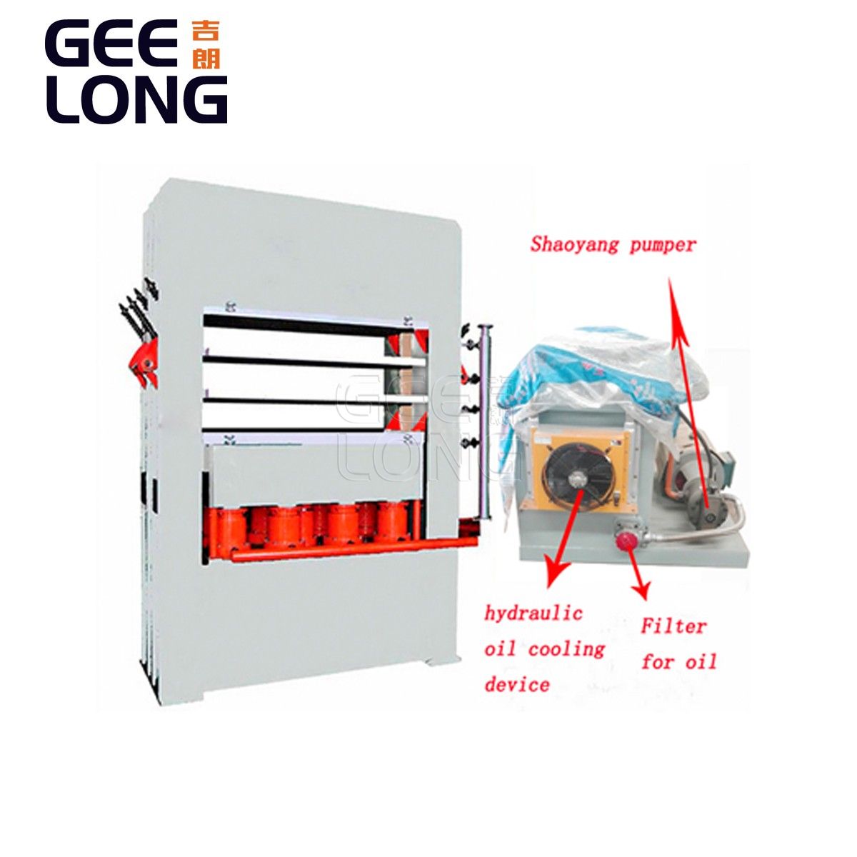 Máquina de prensado en caliente para revestimiento de puertas de MDF